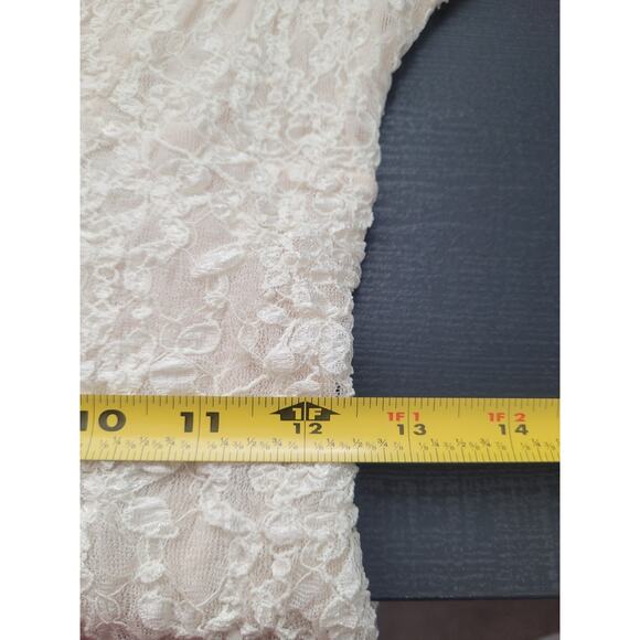 Y2k Boston Proper Babydoll Lace Sweetheart Neck Top Size S Cream Coquette Dainty - Picture 6 of 7